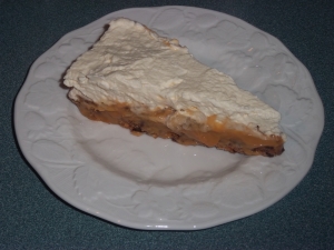 A slice of banoffee pie, really yummy although this picture doesn't really depict it...